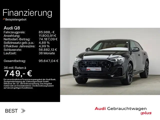 Audi Q8 55 TFSI qu. 2 x S line black, HUD, Pano, AHK