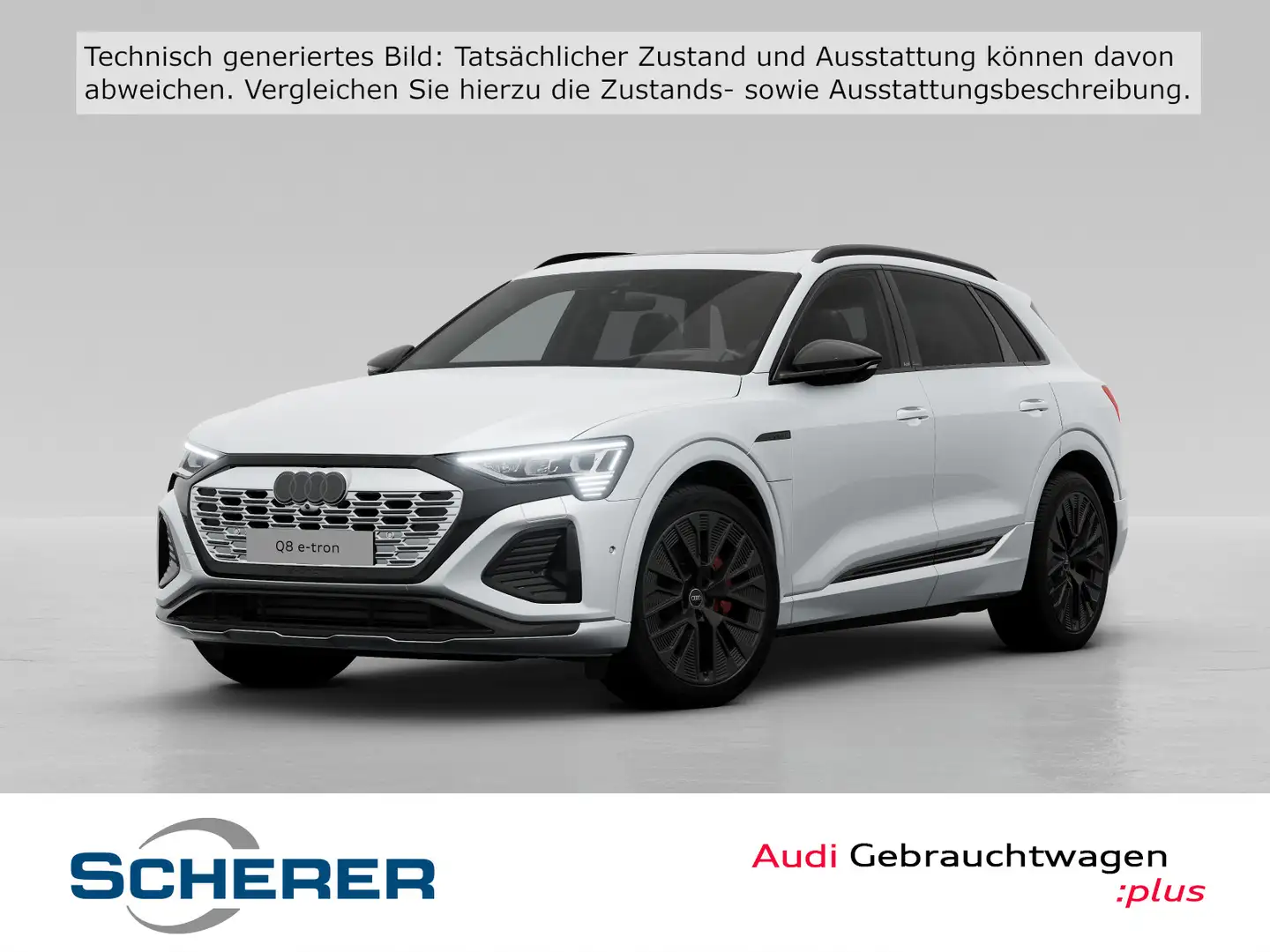 Audi Q8 e-tron 55 quattro S line MATRIX AHK PANO B&O Weiß - 1