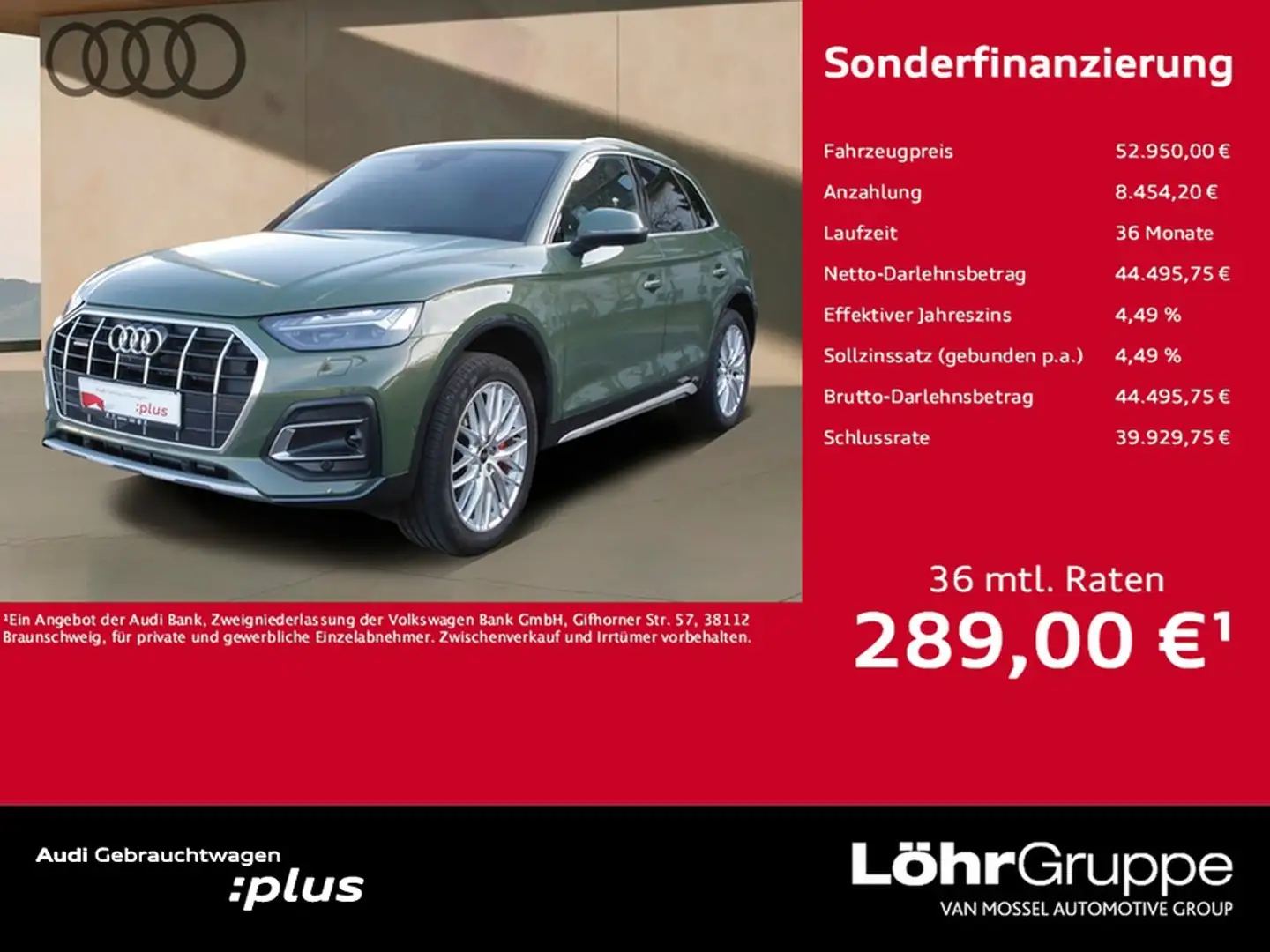 Audi Q5 50 TFSI e quattro advanced AHK 360° Navi+VC ACC... Grün - 1