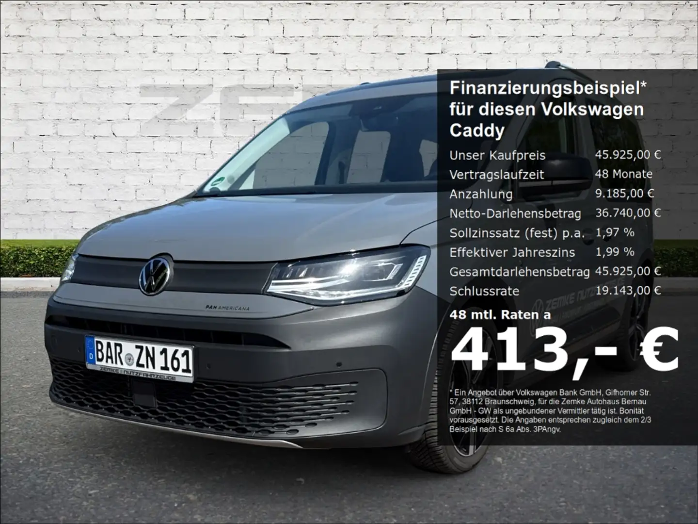 Volkswagen Caddy 2,0 TDI 4Motion PanAmericana Panoramadach Grau - 1