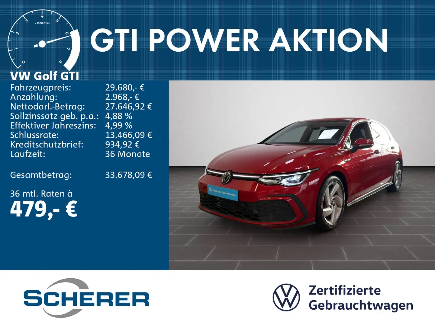 Volkswagen Golf GTI DSG *Navi Pro*ACC*LightAss*Winter-P* Rot - 1