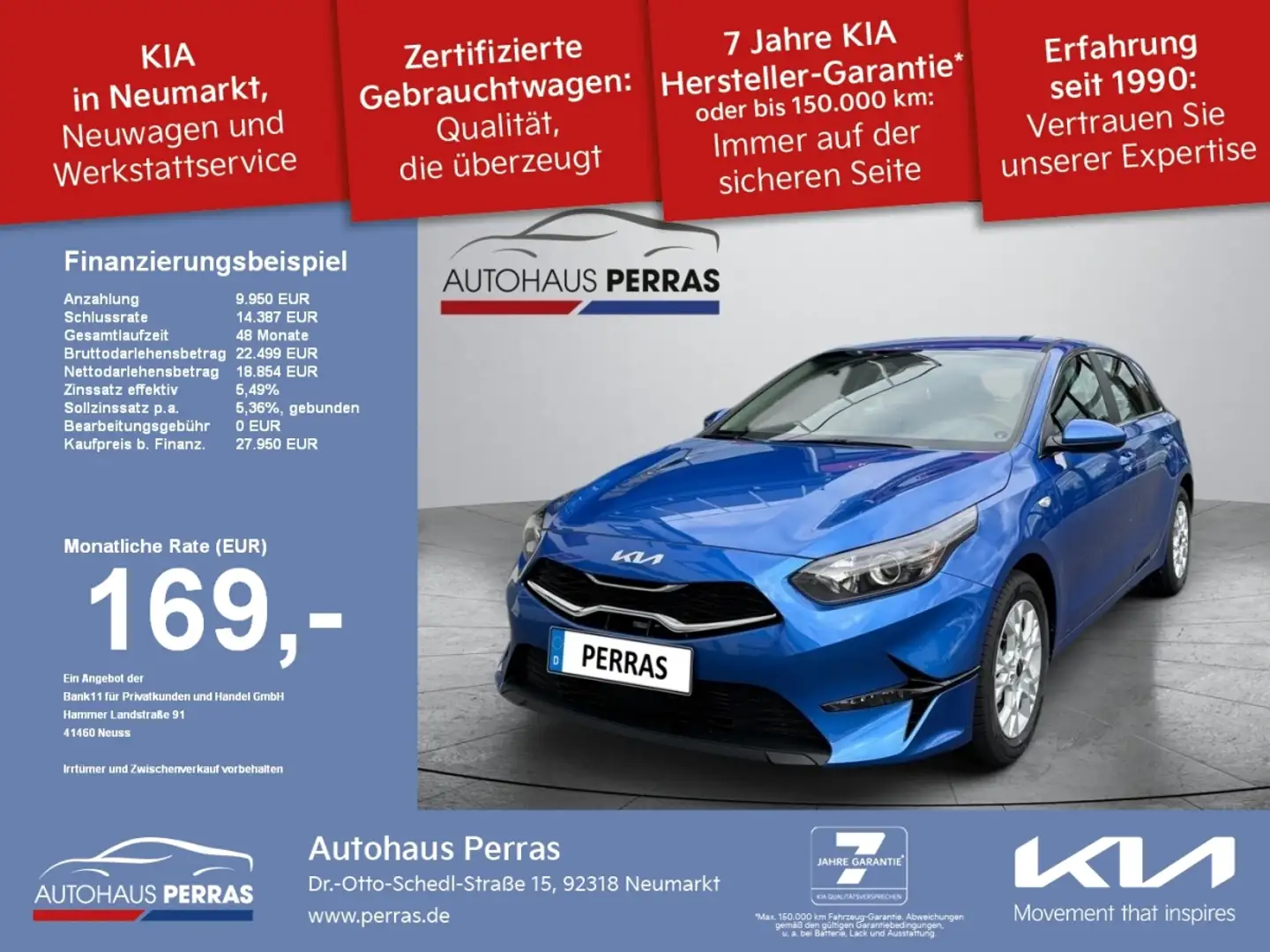 Kia Ceed / cee'd Ceed_5 1.5T 140 DCT7 VIS KOM+NAV Blau - 1