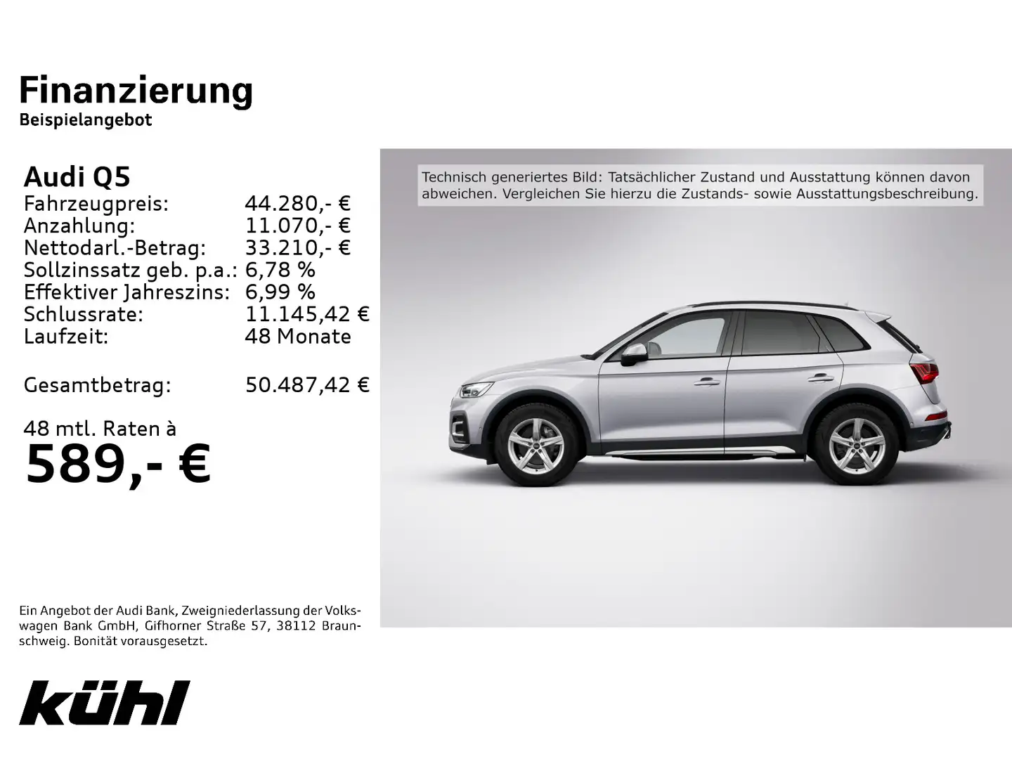 Audi Q5 40 TDI Q S-Tronic Advanced AHK Assistenz Navi Silber - 2