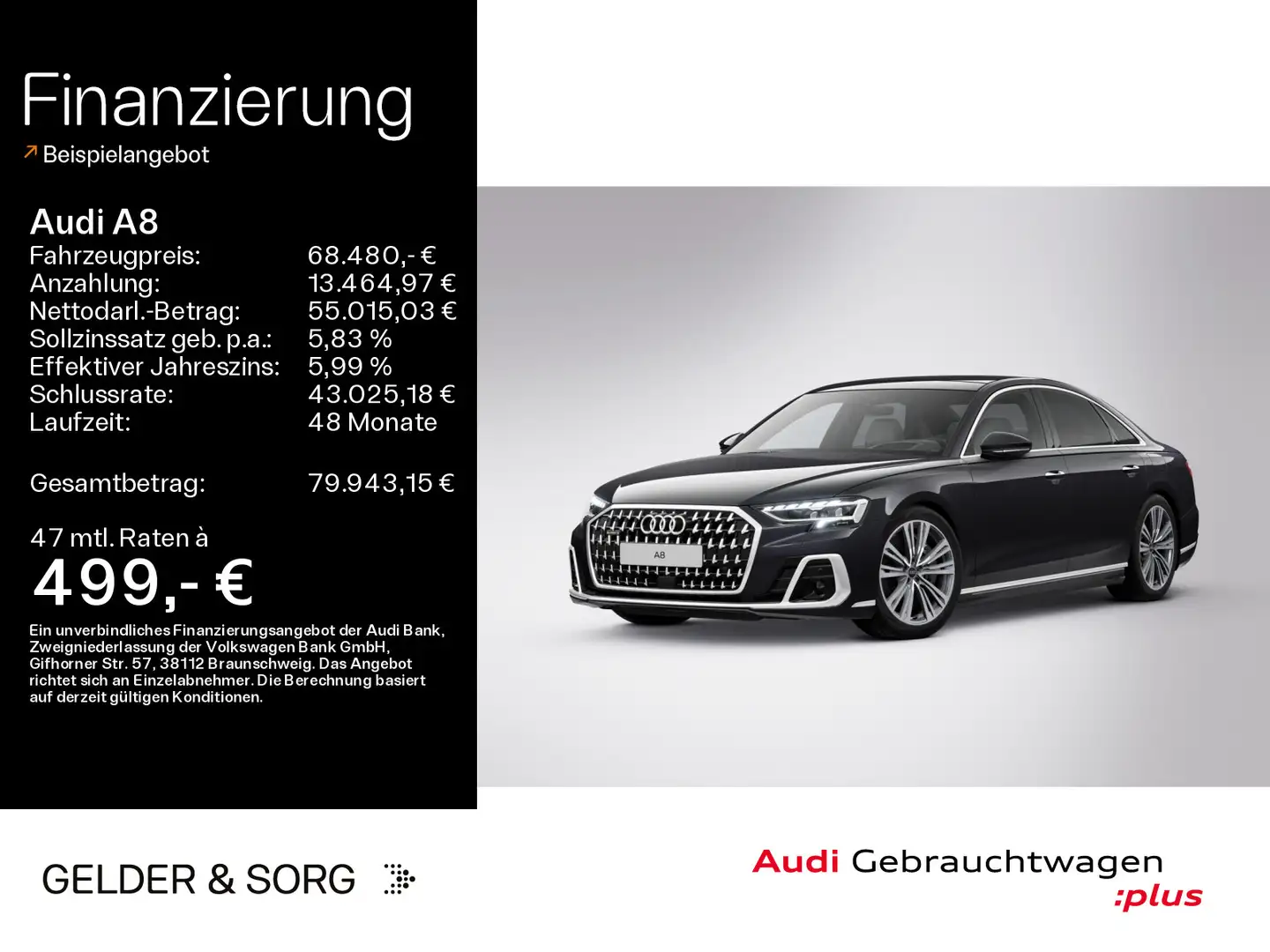 Audi A8 60 TFSIe quattro Matrix*360°*HuD*Pano*Air*B&O Zwart - 1