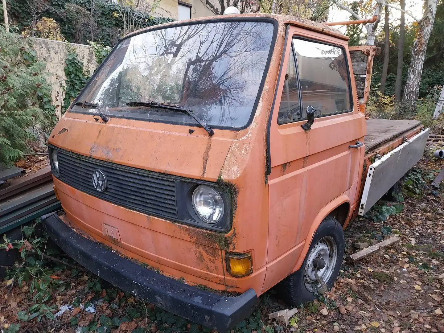 Volkswagen T3 Pritsche, Type 245, Doppelverg. Motor (CU), 69 PS Naranja - 1