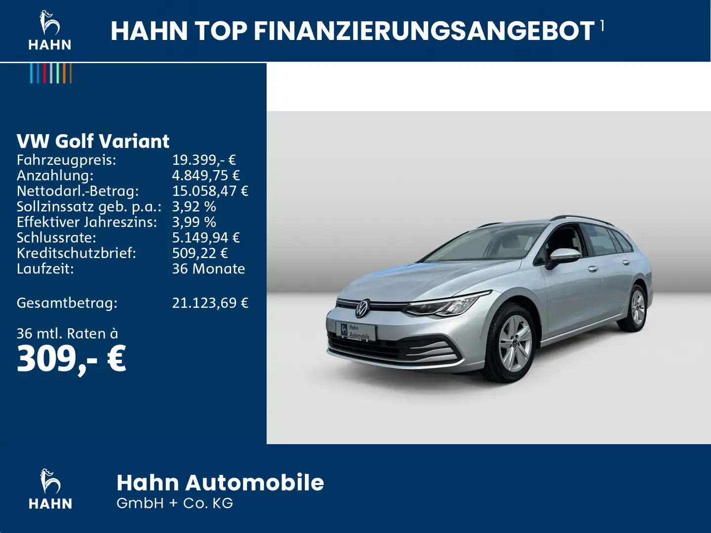 Volkswagen Golf Variant VIII 2.0 TDI DSG Life Navi LED AHK Silber - 2
