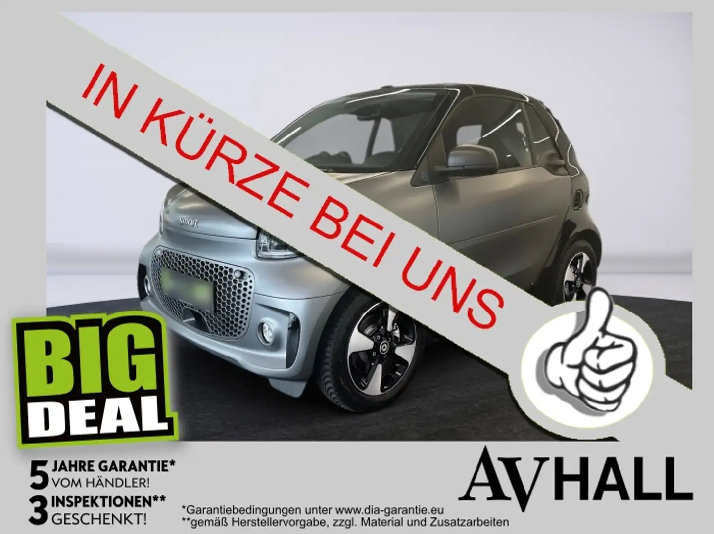 smart forTwo EQ  cabrio Klimaautomatik,Radio,Parkpilot hinten, Grigio - 1