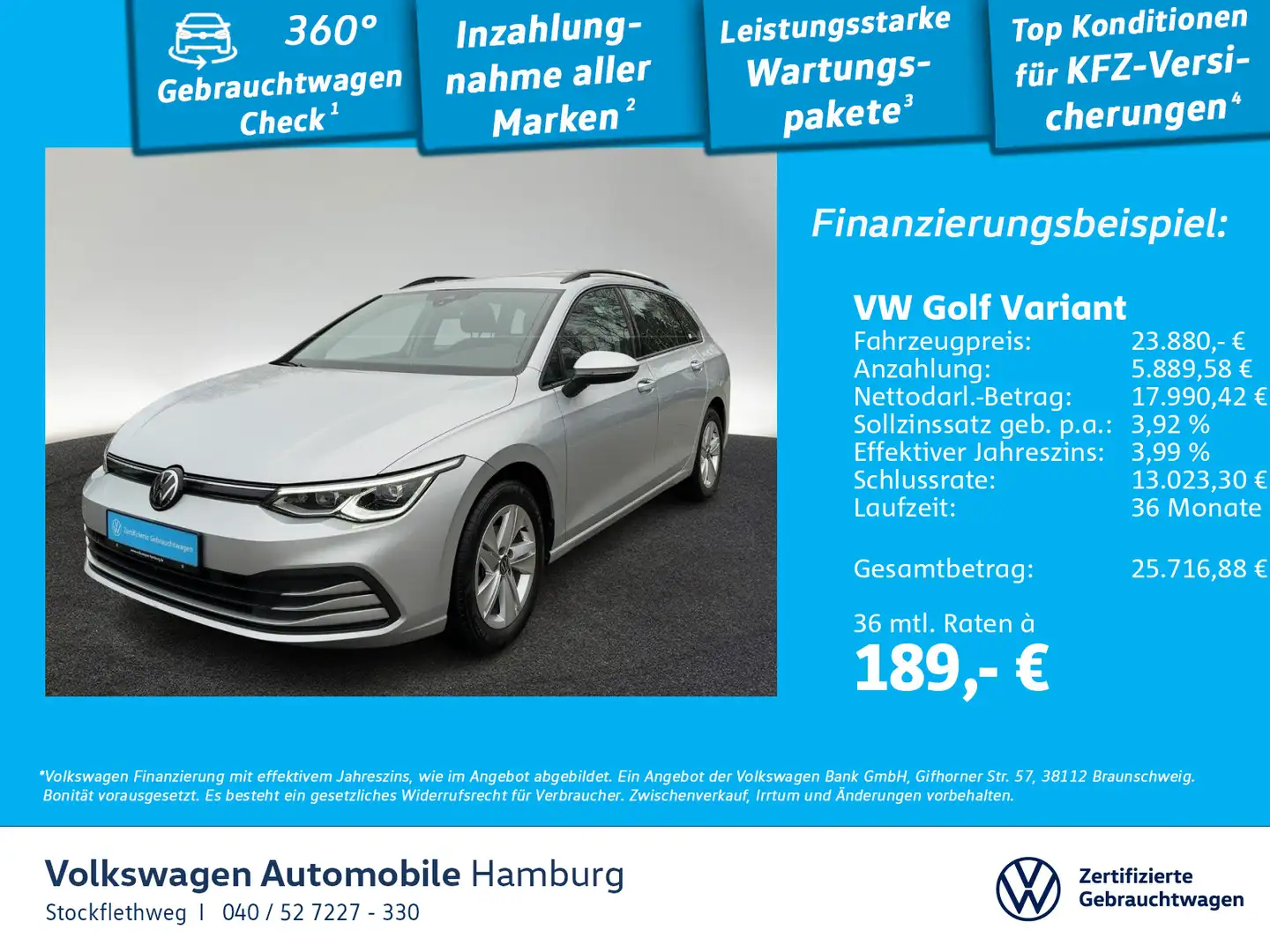 Volkswagen Golf Variant Golf VIII Variant 1.5 TSI DSG LED-Plus Navi ACC Silber - 1