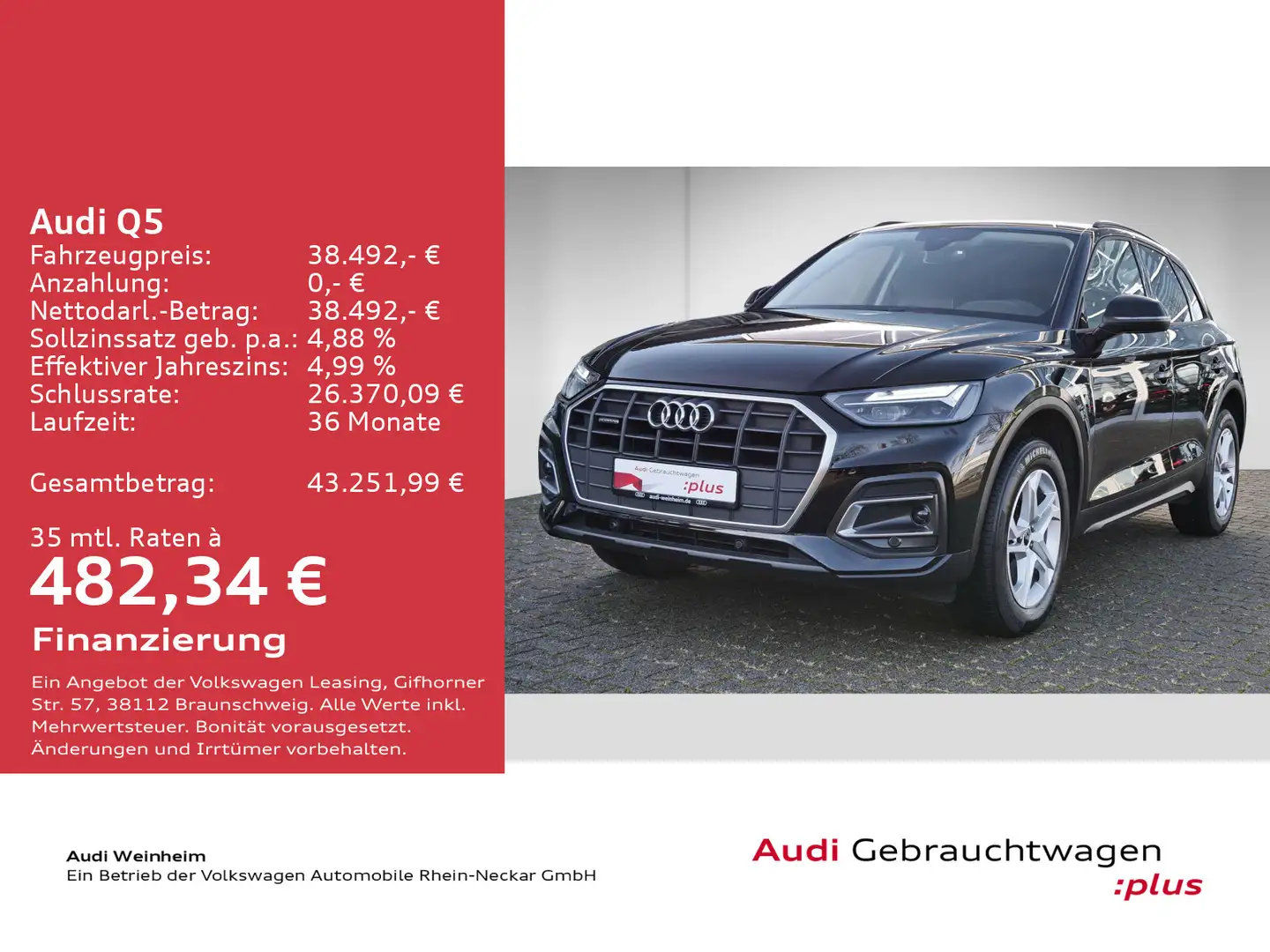 Audi Q5 40 TDI quattro AHK Kamera LED Stronic Navi uv Schwarz - 2