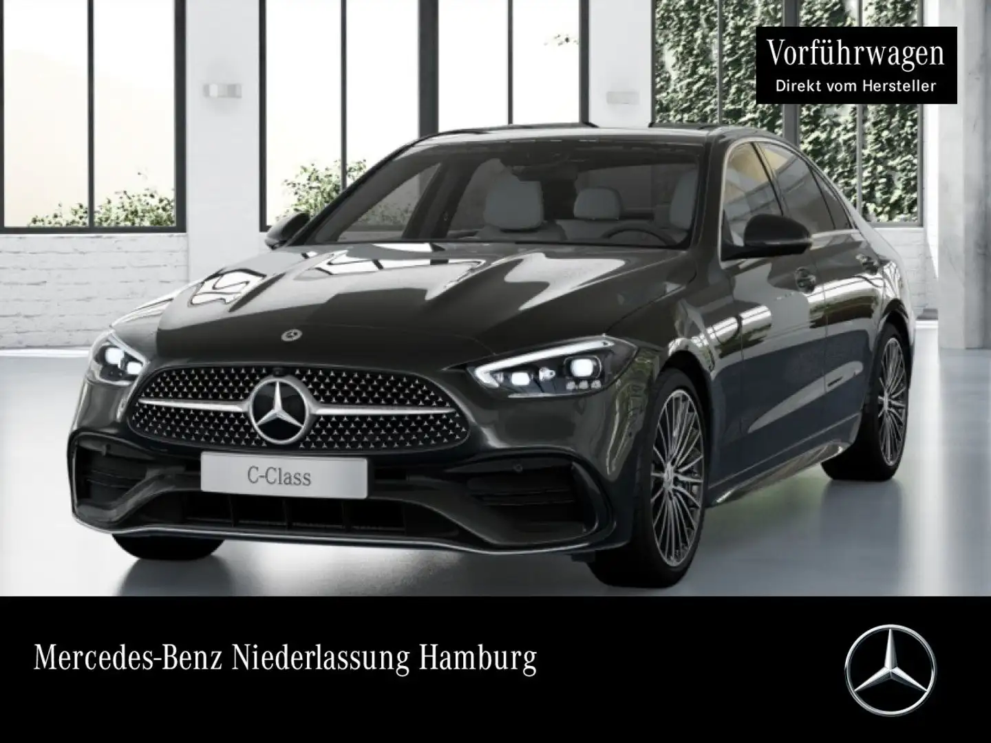 Mercedes-Benz C 200 AMG+PANO+360+AHK+TOTW+KEYLESS+9G Gris - 1