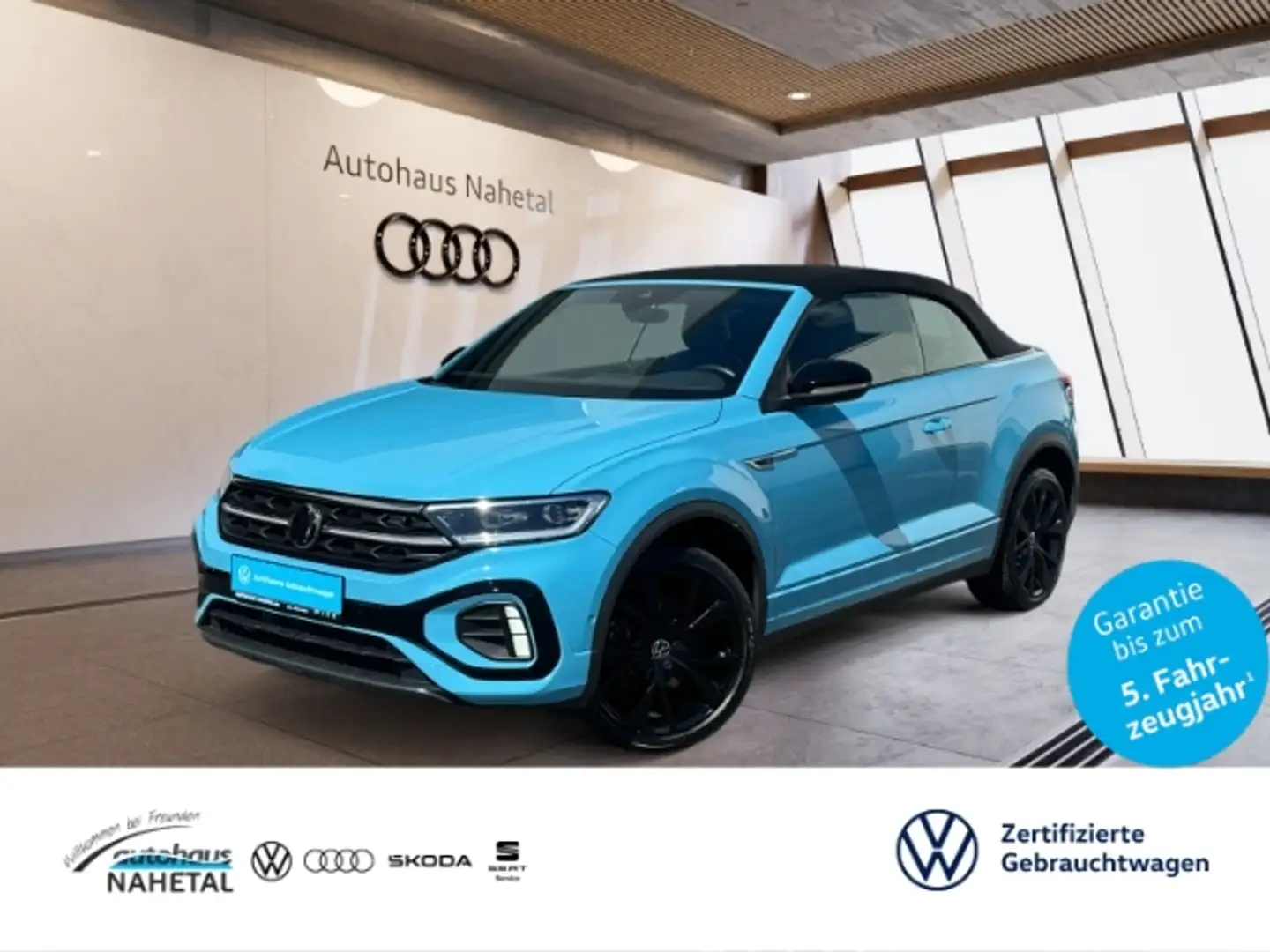 Volkswagen T-Roc Cabrio 1.5TSI DSG R-Line IQ-LIGHT NAVI 19'' AHK AC Blau - 1