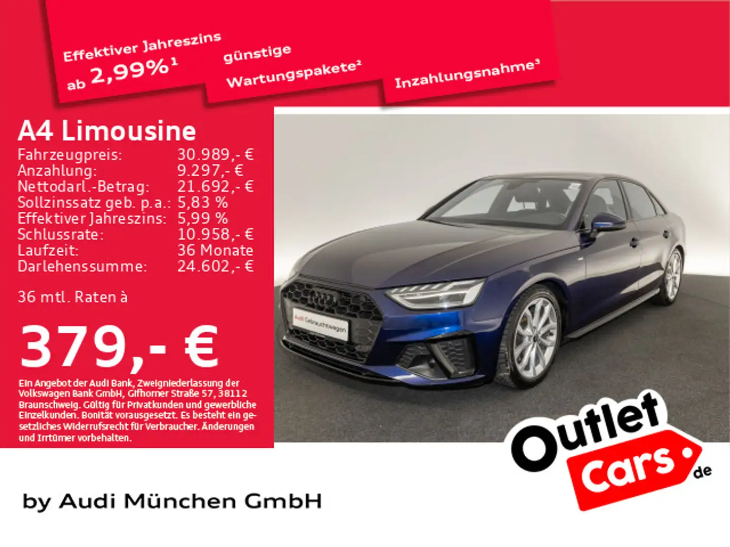 Audi A4 35 TFSI S tronic S line competition Blu/Azzurro - 1