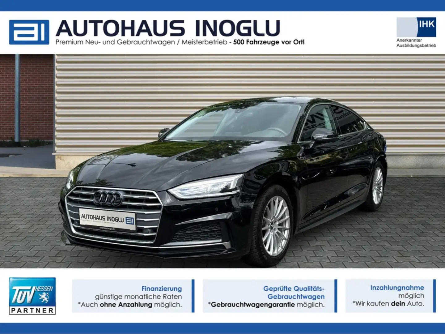 Audi A5 Sportback 190PS AUT. SLINE SPORT LED NAVI SHZ Schwarz - 1