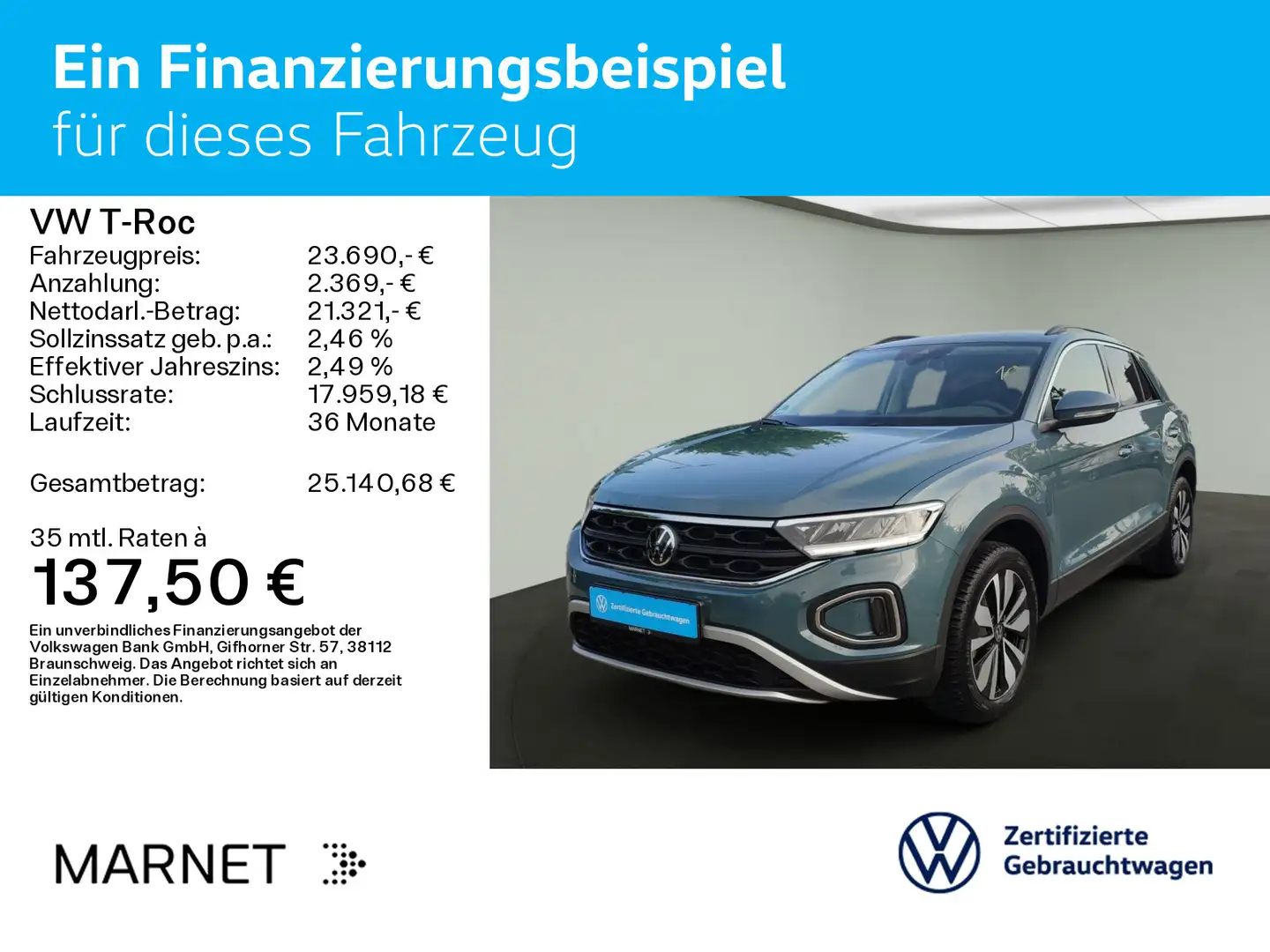 Volkswagen T-Roc Volkswagen T-Roc Life MOVE 1.0 NAVI*AHK*LED*ASG Blauw - 2