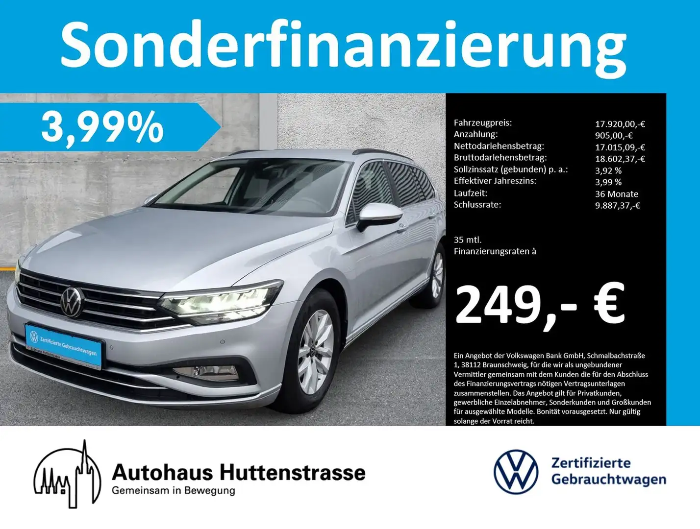 Volkswagen Passat Variant 2.0 TDI DSG Business KAMERA AHK Zilver - 1
