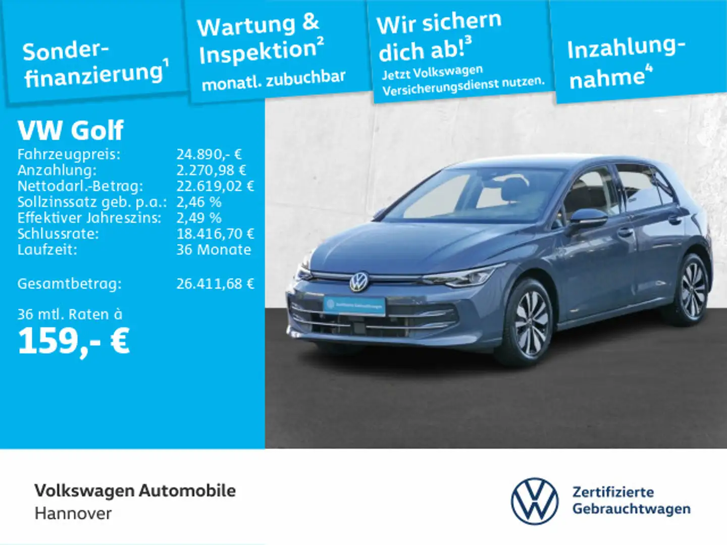 Volkswagen Golf VIII 1.5 TSI Goal Navi AHK LED DigCockpit A Grau - 1