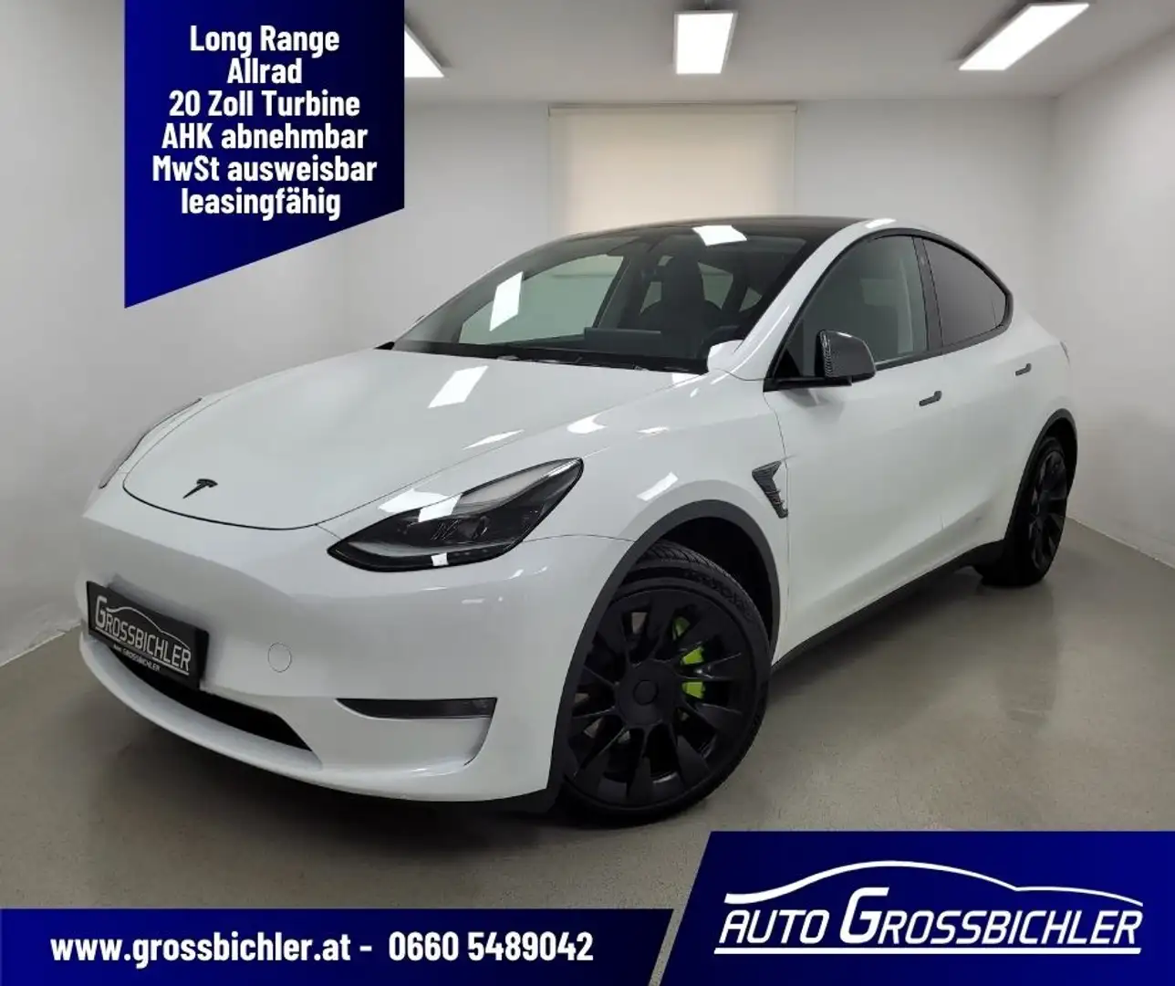 Tesla Model Y Long Range AWD 79kWh AHK netto31.583,-leasingfähig Weiß - 1