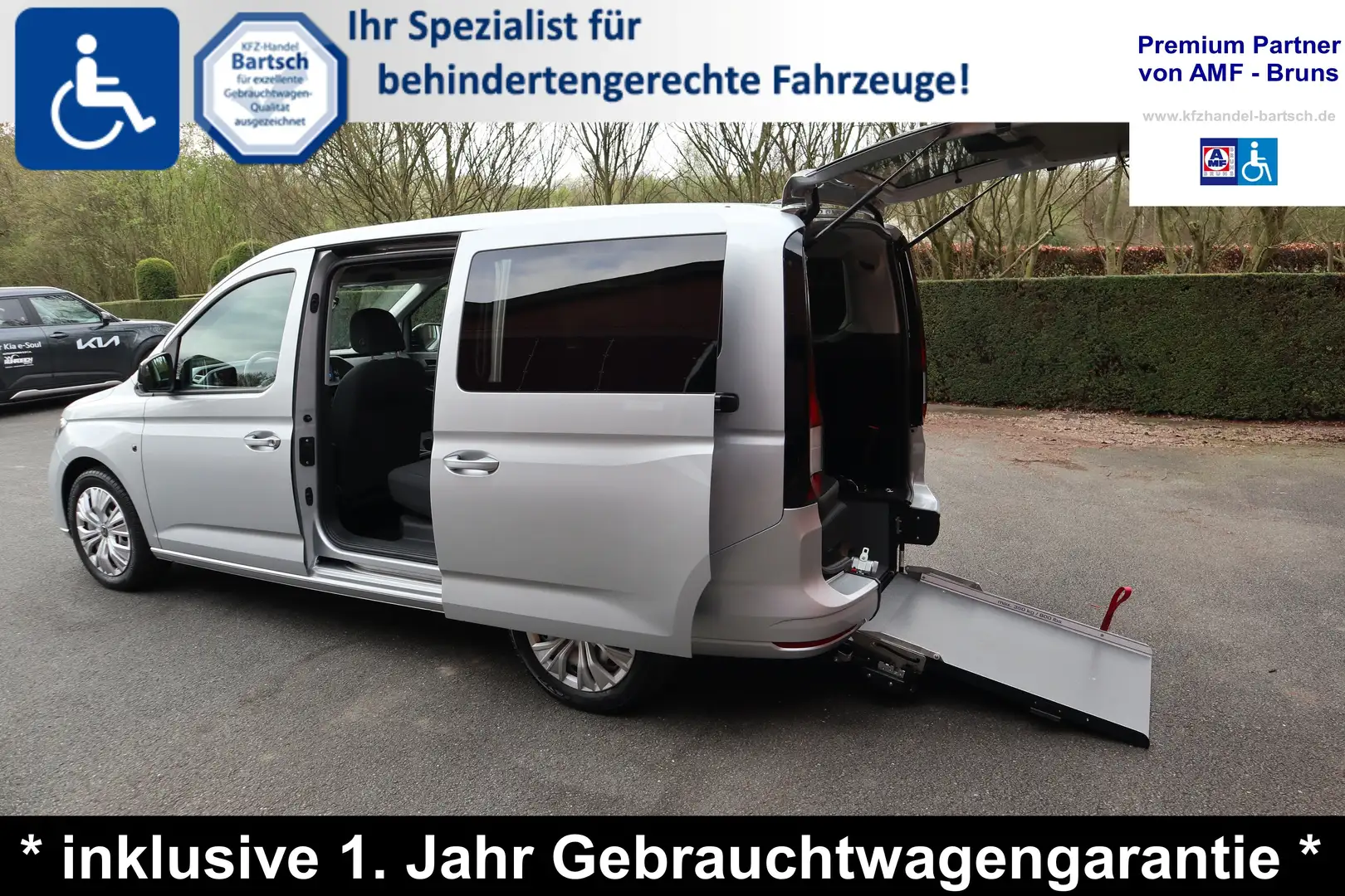 Volkswagen Caddy 5 Maxi 2,0 TDI*rollstuhlgerecht*Flexrampe*Garantie Silber - 1