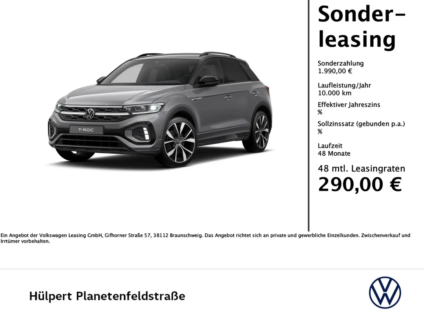 Volkswagen T-Roc 2.0 R-LINE DSG AHK CAM BLACKSTYLE eKLAPPE Grau - 1