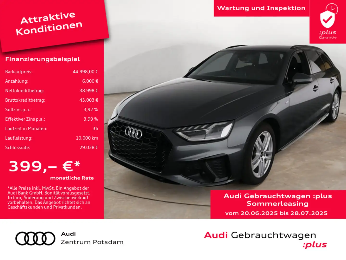 Audi A4 Avant 35TFSI S line LED NAVI AHK VIRTUAL Grau - 1