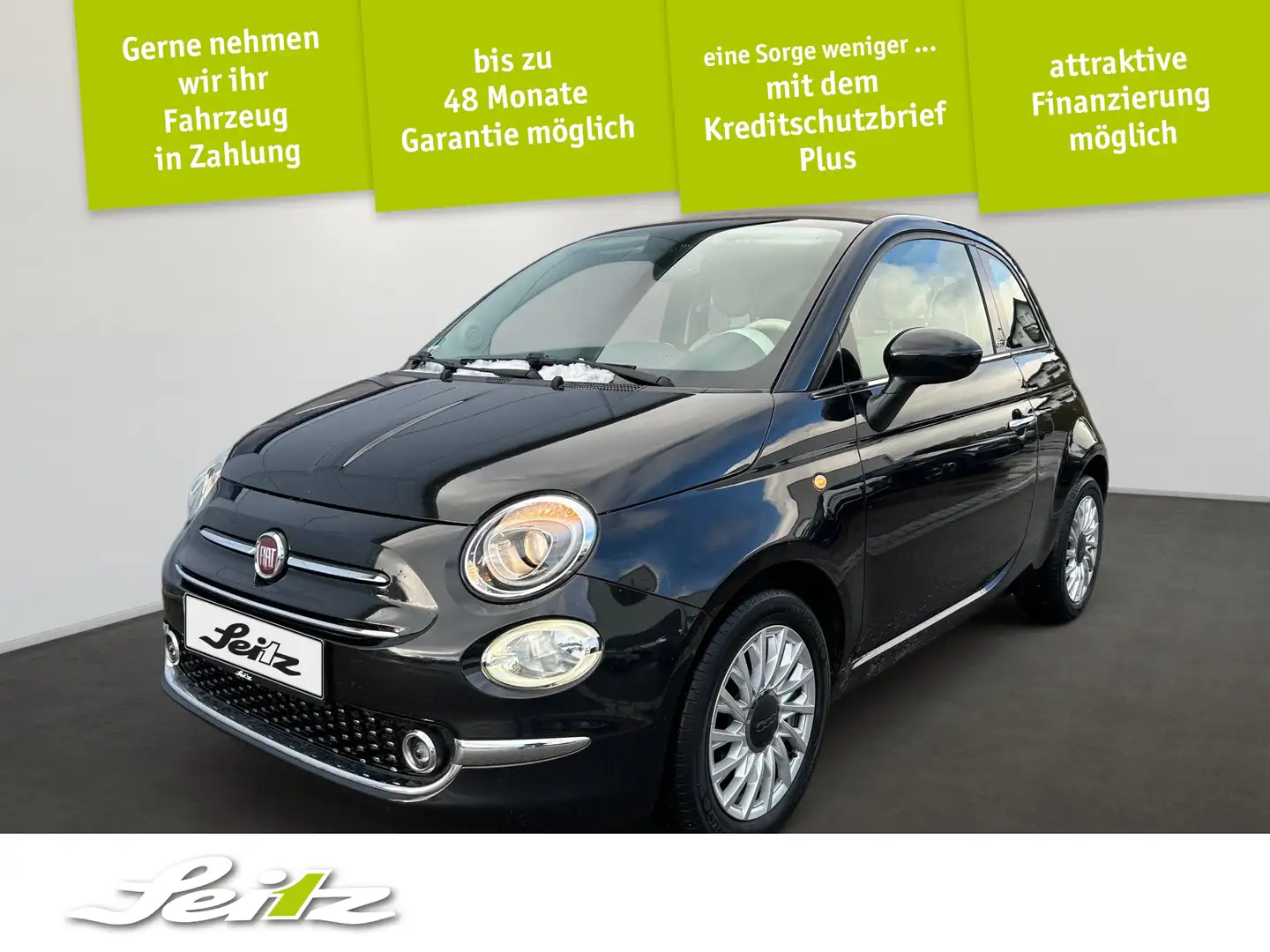 Fiat 500C 500 Cabrio Lounge *PARKSENSOR*BLUETOOTH*TEMPOMAT* Schwarz - 1