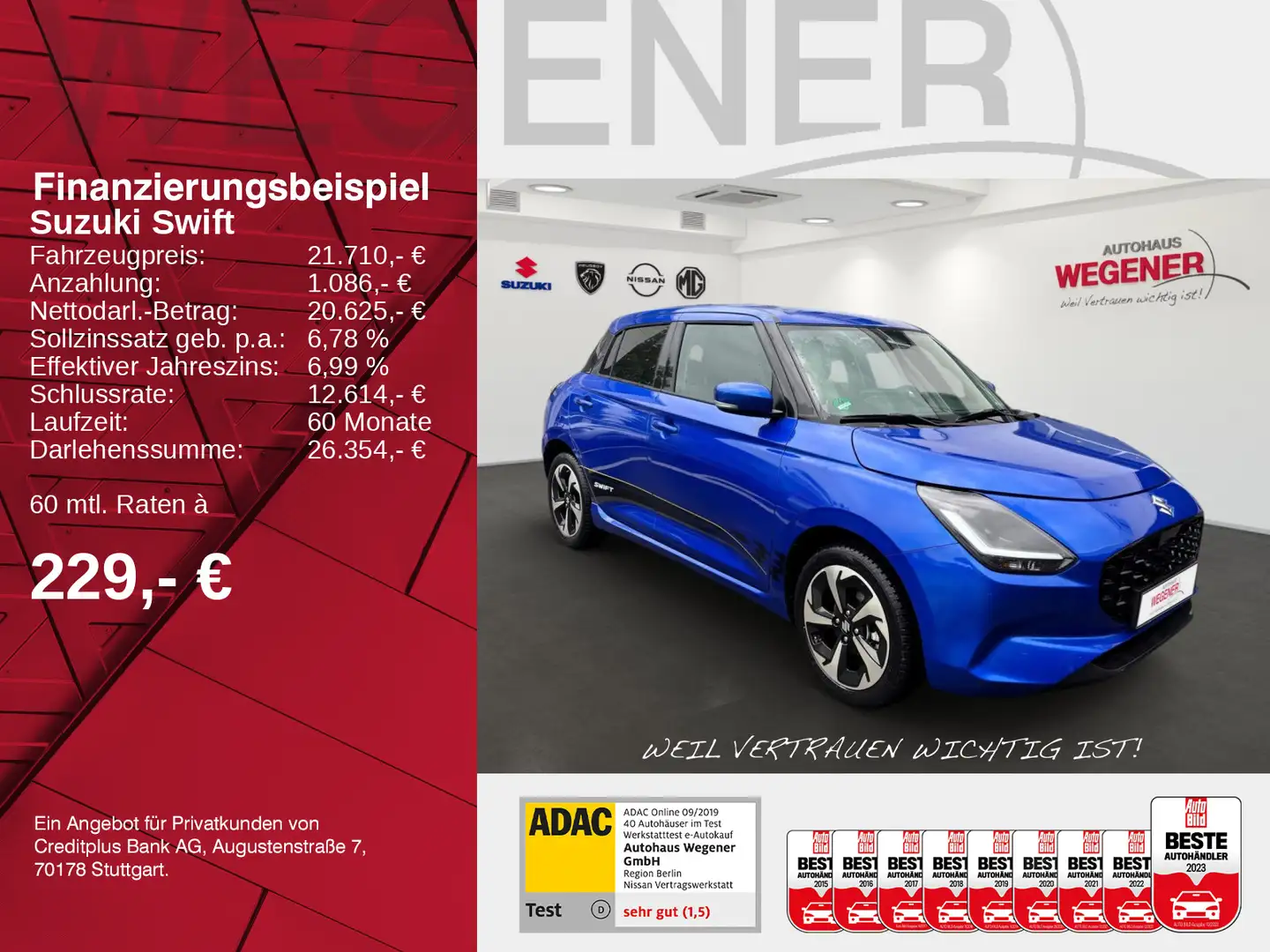 Suzuki Swift SWIFT COMFORT+ CVT HYBRID Bleu - 2