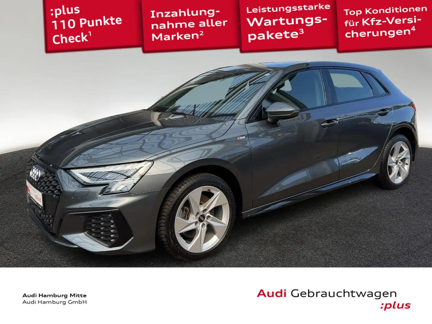 Audi A3 35 TFSI S line S tronic LED Standhz Grau - 1