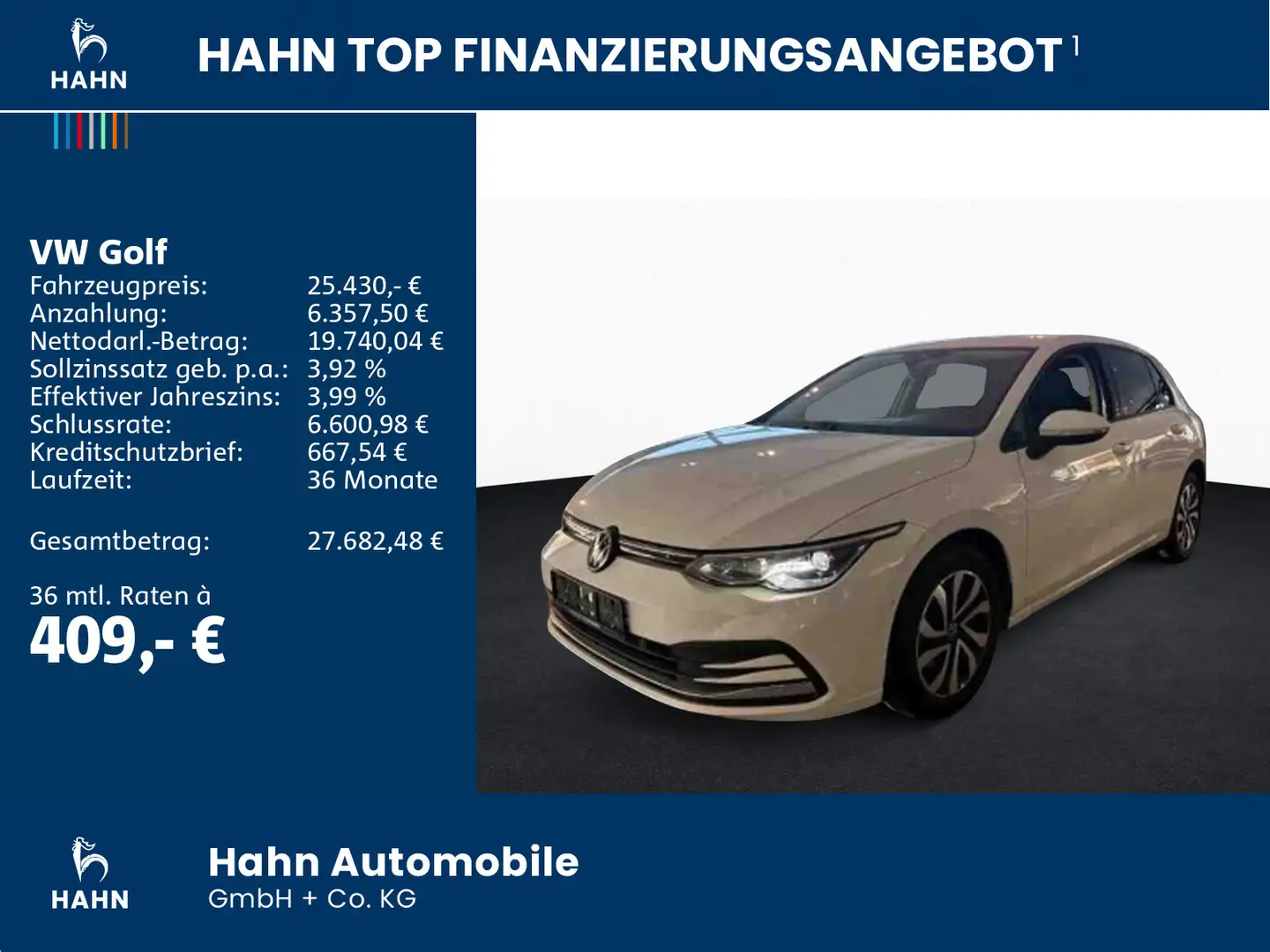 Volkswagen Golf VIII 1.5eTSI DSG Active ACC Cam Matrix Navi Weiß - 2