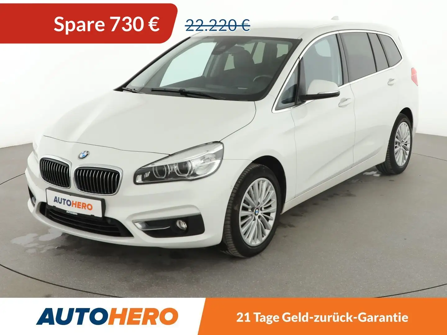 BMW 220 220i Gran Tourer Luxury Line Aut.*NAVI*PDC*SHZ*ALU Weiß - 1