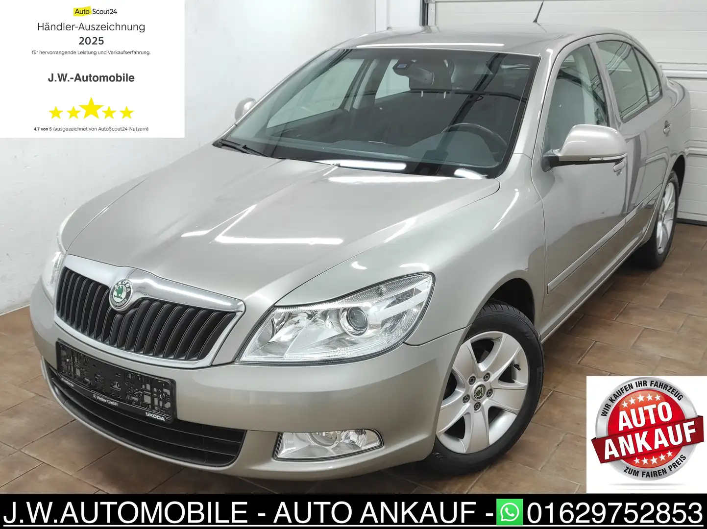 Skoda Octavia 1.4 KLIMAA 1-HAND TEMP BC SHZ EURO-5 PDC ELEGANCE Silber - 1