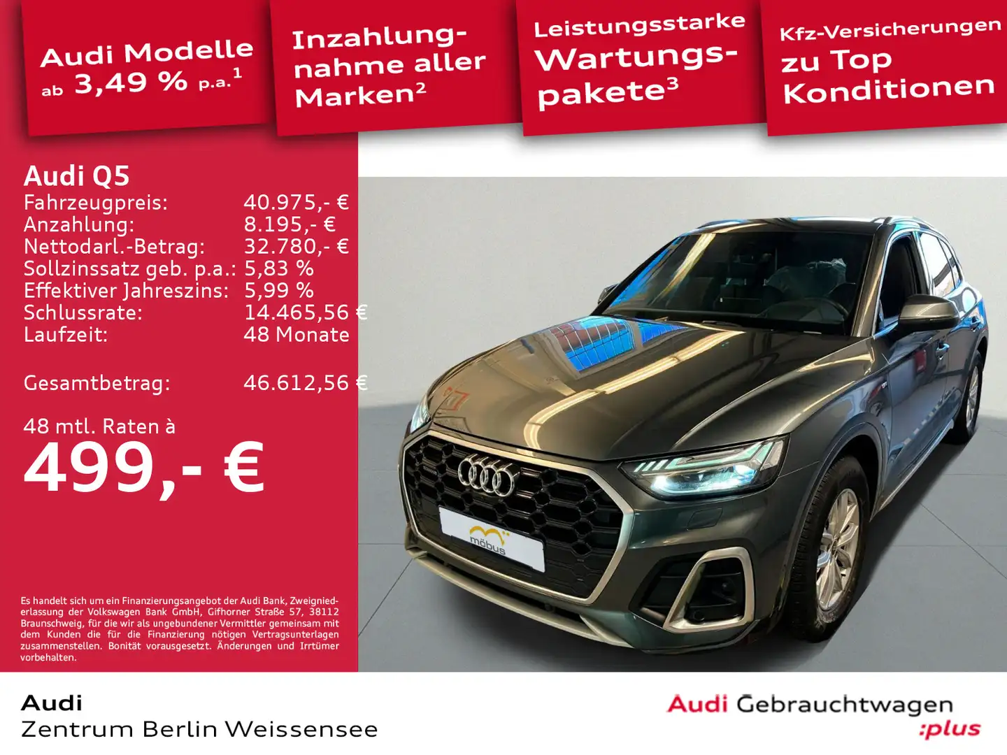 Audi Q5 50 TDI TIPT*QUA*S-LINE*MATRIX*STANDH*LUFT*HUD Grau - 1