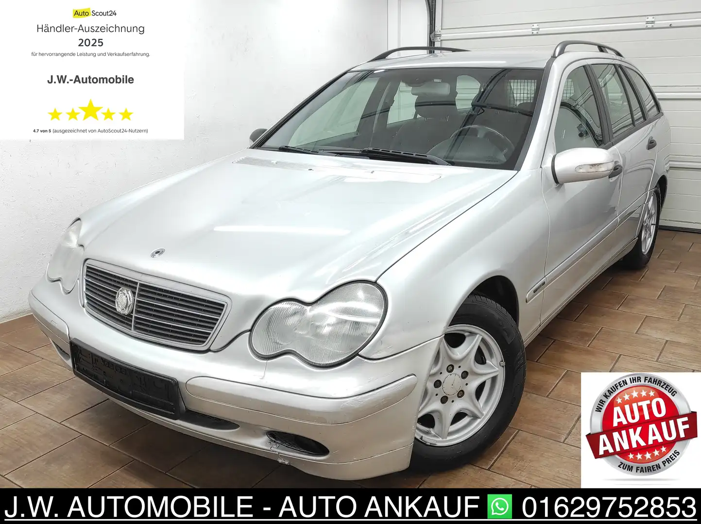 Mercedes-Benz C 200 T CDI *TÜV NEU* AHK KLIMAA TEMP BC 8-RÄDER Silber - 1