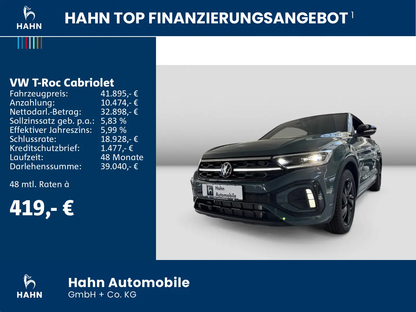 Volkswagen T-Roc R-Line 1.5 l TSI 150PS DSG AHK N Blau - 2