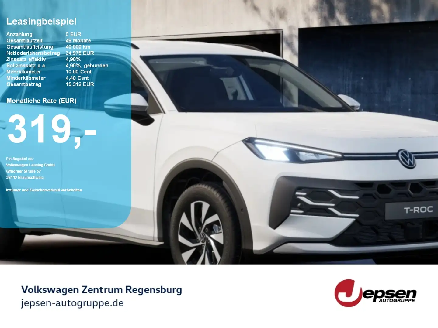 Volkswagen T-Roc *DER NEUE* Life eTSI DSG Tageszulassung Blanc - 1