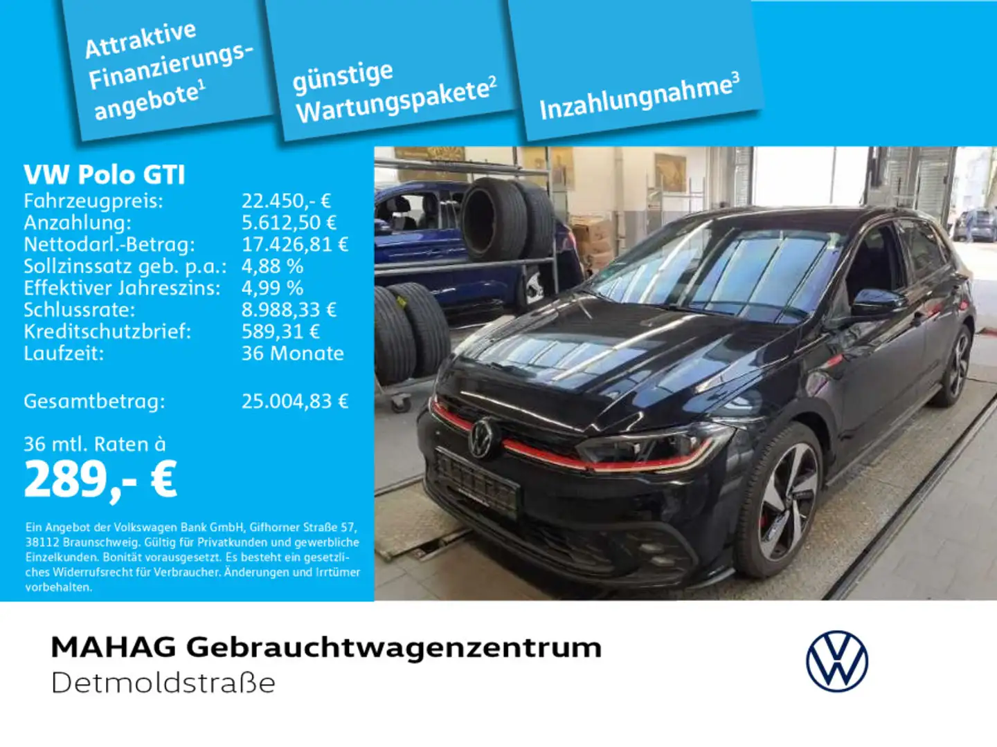 Volkswagen Polo GTI 2.0 TSI Navi IQ.Light DigitalCockpitPro Schwarz - 1