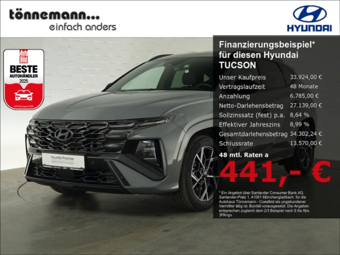 Hyundai TUCSON FACELIFT T-GDI N-LINE 48V DCT+LED MATRIX+NAVI+RÜCK Grau - 1
