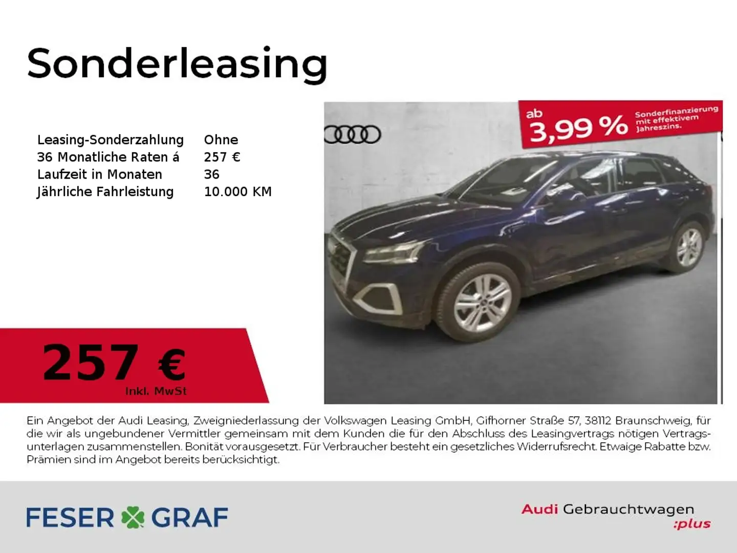 Audi Q2 35 TFSI advanced S tronic Matrix Navi Blau - 1