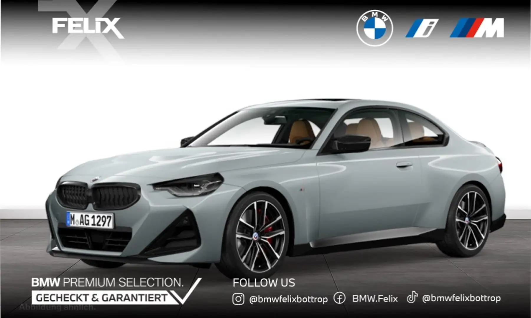 BMW 240 M240i Coupé+M SPORTPAKET PRO+GLASDACH+WIDESCREEN+H Grau - 1