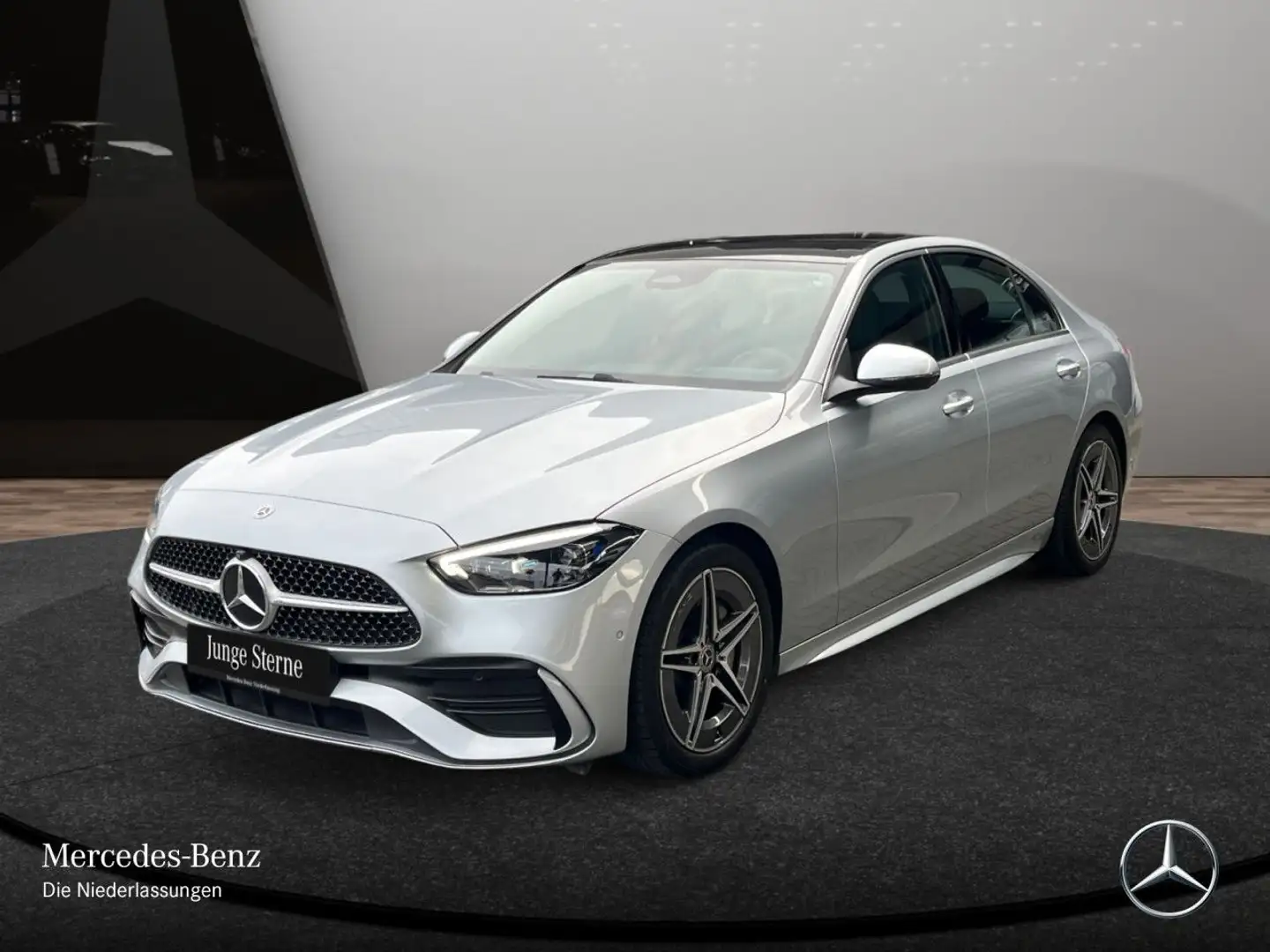 Mercedes-Benz C 300 AMG+PANO+360+TOTW+KEYLESS+9G Silber - 2