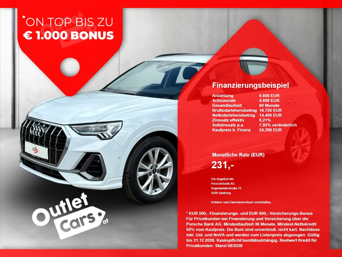 Audi Q3 35 TDI Aut S-line LED+LEDER+NAVI+RFK+MEGAPREIS Weiß - 1