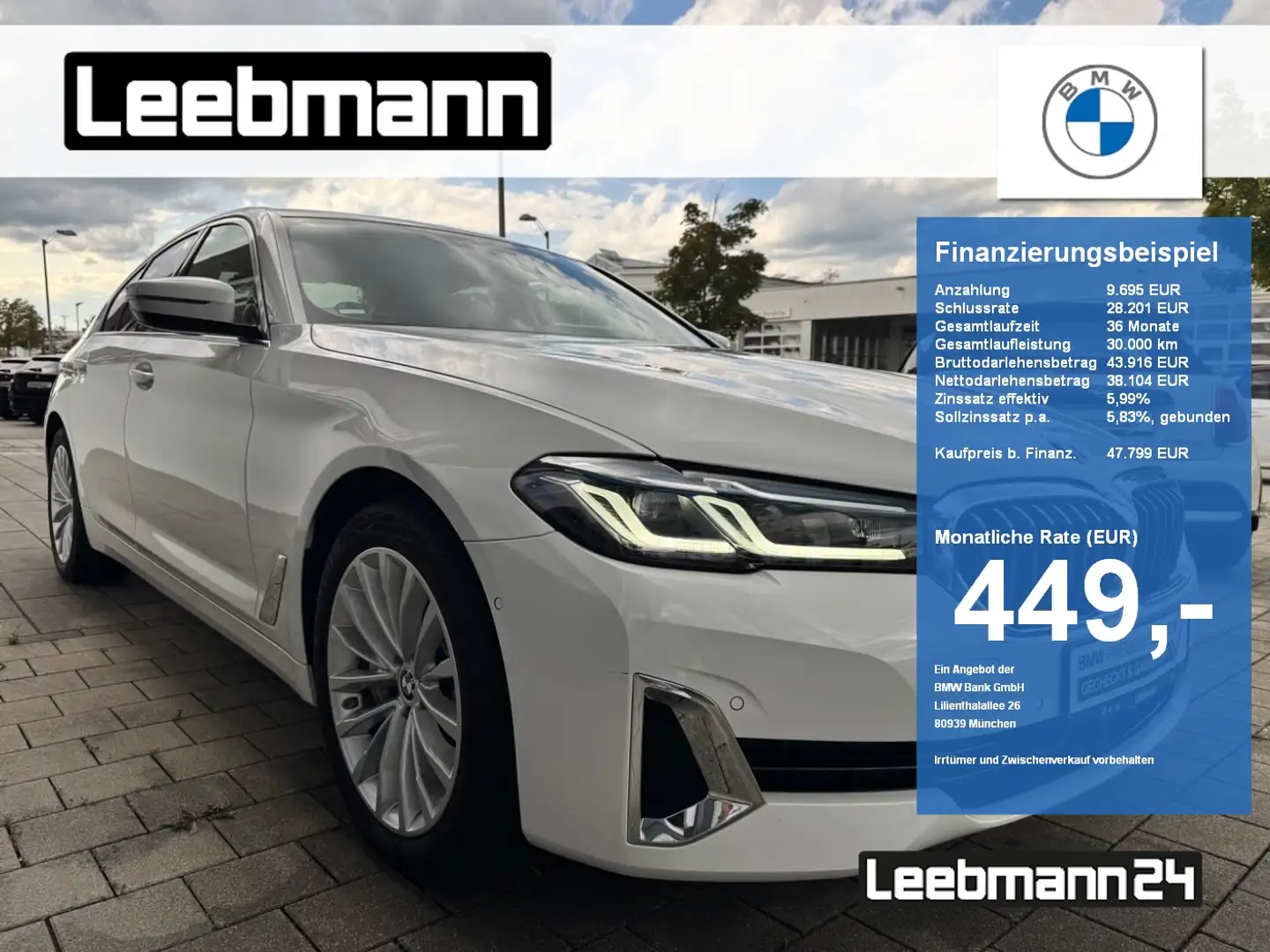 BMW 530 d Lim. Luxury Nappa/Massage 2 JAHRE GARANTIE Weiß - 1