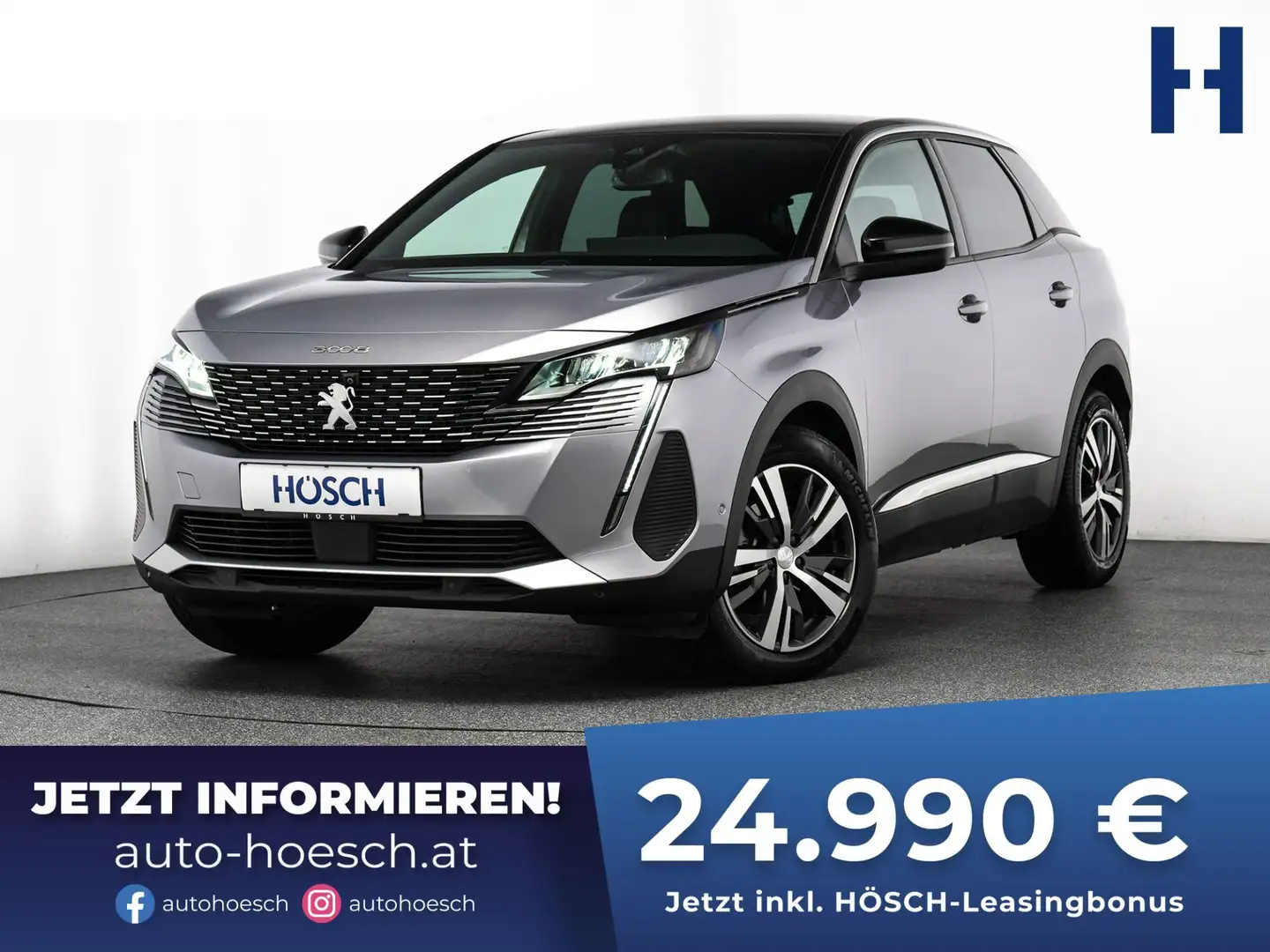Peugeot 3008 SUV 136 Hybrid Allure LEDER KAMERA NAV LED ++ Gris - 1