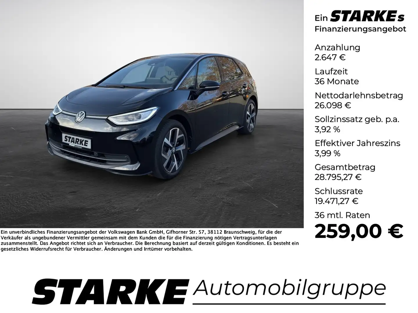 Volkswagen ID.3 Pro Performance AHK Wäpu ACC Matrix Schwarz - 1