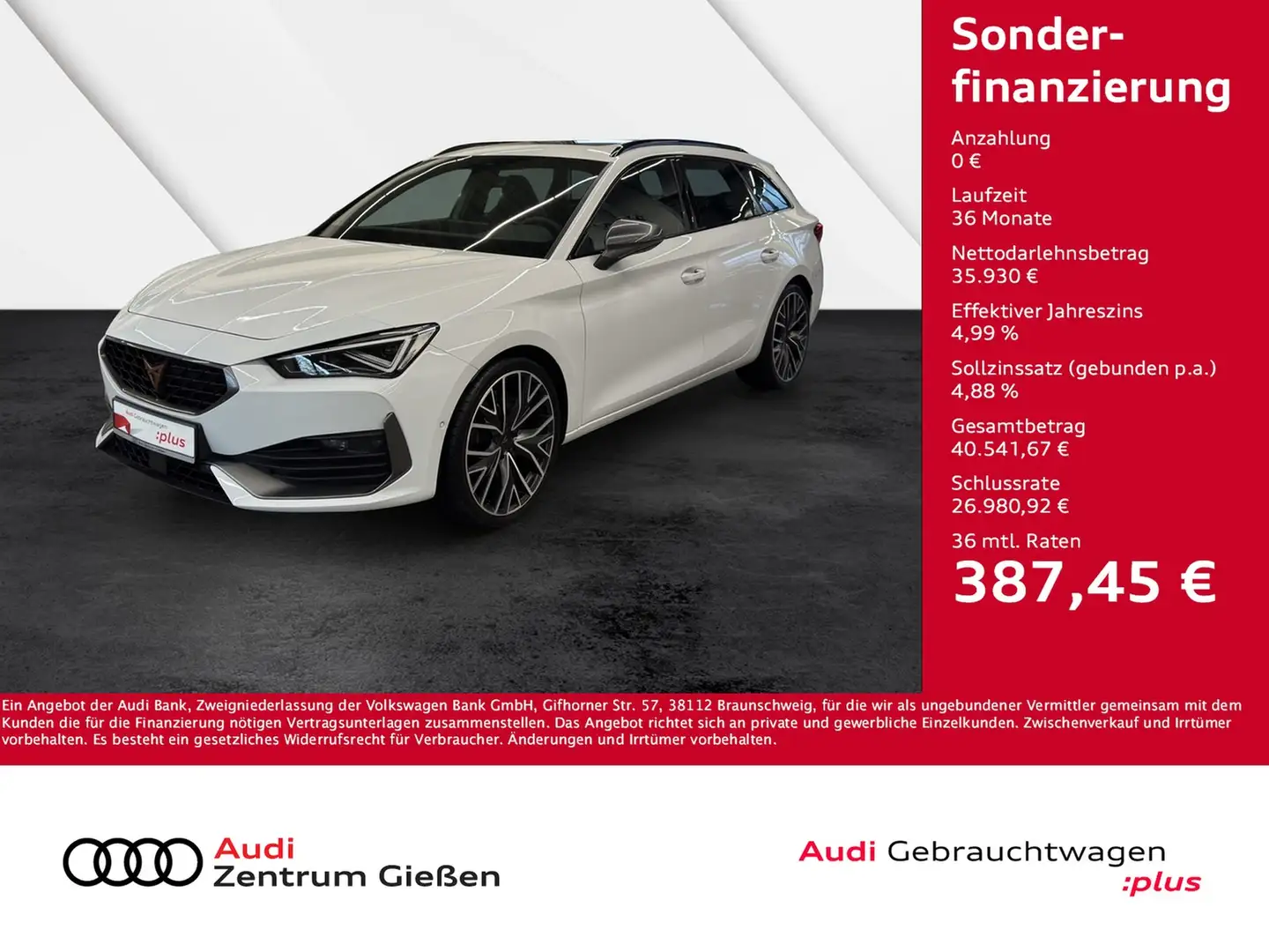 CUPRA Leon Sportstourer 2.0 TSI 4Drive VZ PANO Matrix LED Weiß - 1
