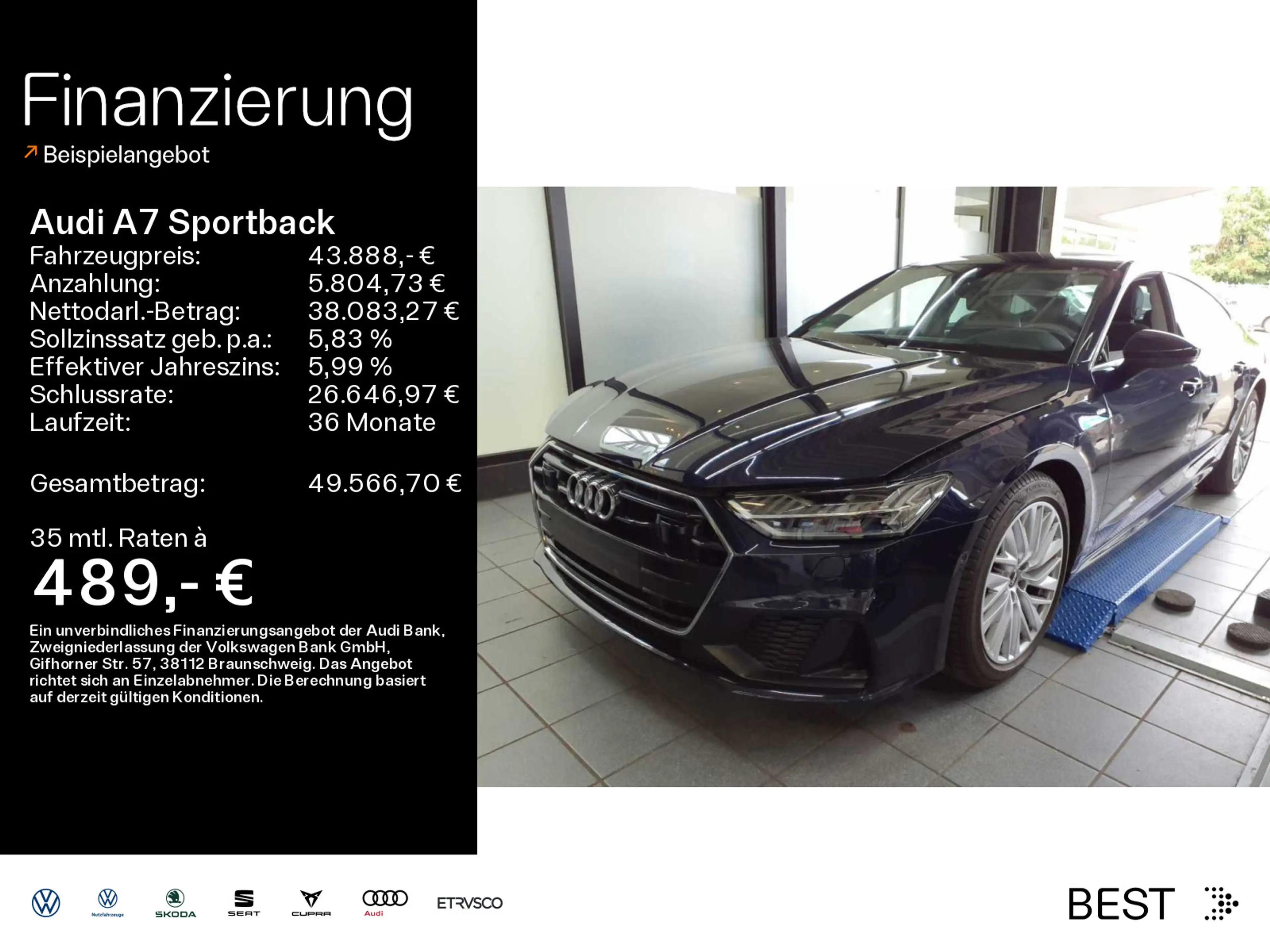 Audi A7 40 TDI S line Ext., HUD, Assist, Pa