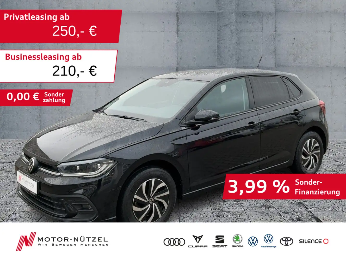Volkswagen Polo 1.0 TSI DSG LIFE IQ+NAV+APP+SHZ+GRA+PDC+DAB Schwarz - 1