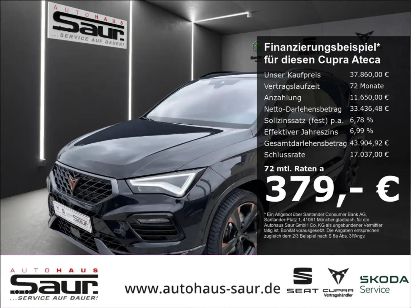 CUPRA Ateca VZ 2.0 TSI 4Drive DSG AHK PANORAMA BEATS SHZ NAVI Schwarz - 1
