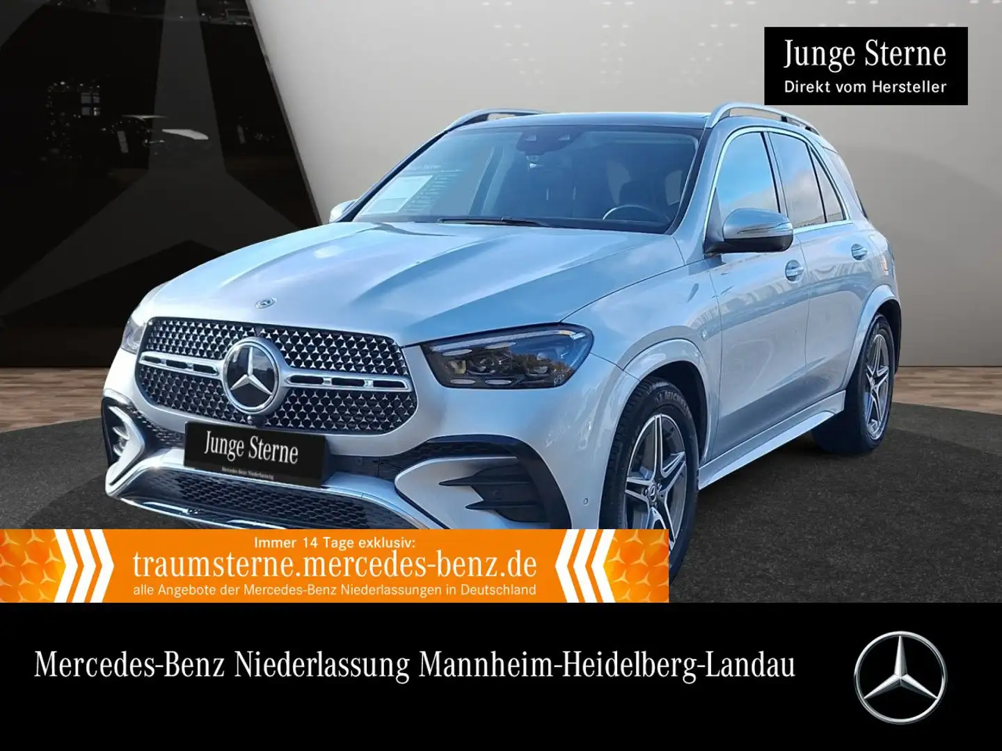 Mercedes-Benz GLE 350 de 4M AMG+PANO+360+AHK+MULTIBEAM+FAHRASS Silber - 1