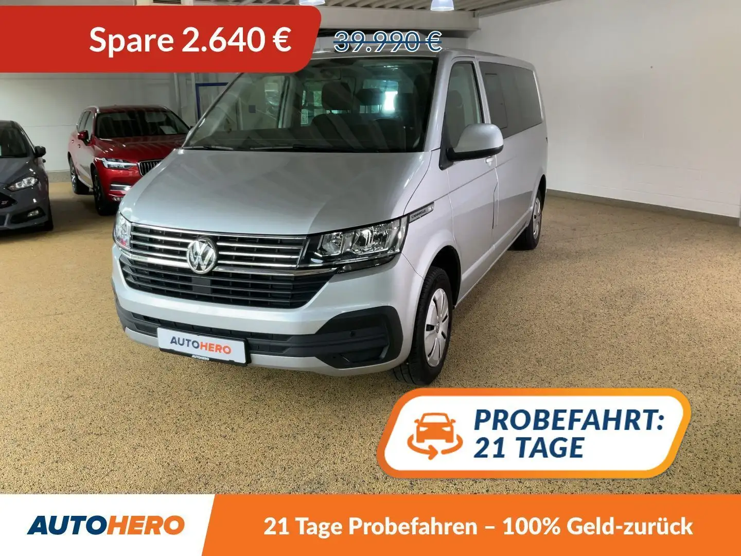 Volkswagen T6 Caravelle 2.0 TDI Comfortline lang FWD Aut.*9-SITZER*NAVI* Silber - 1