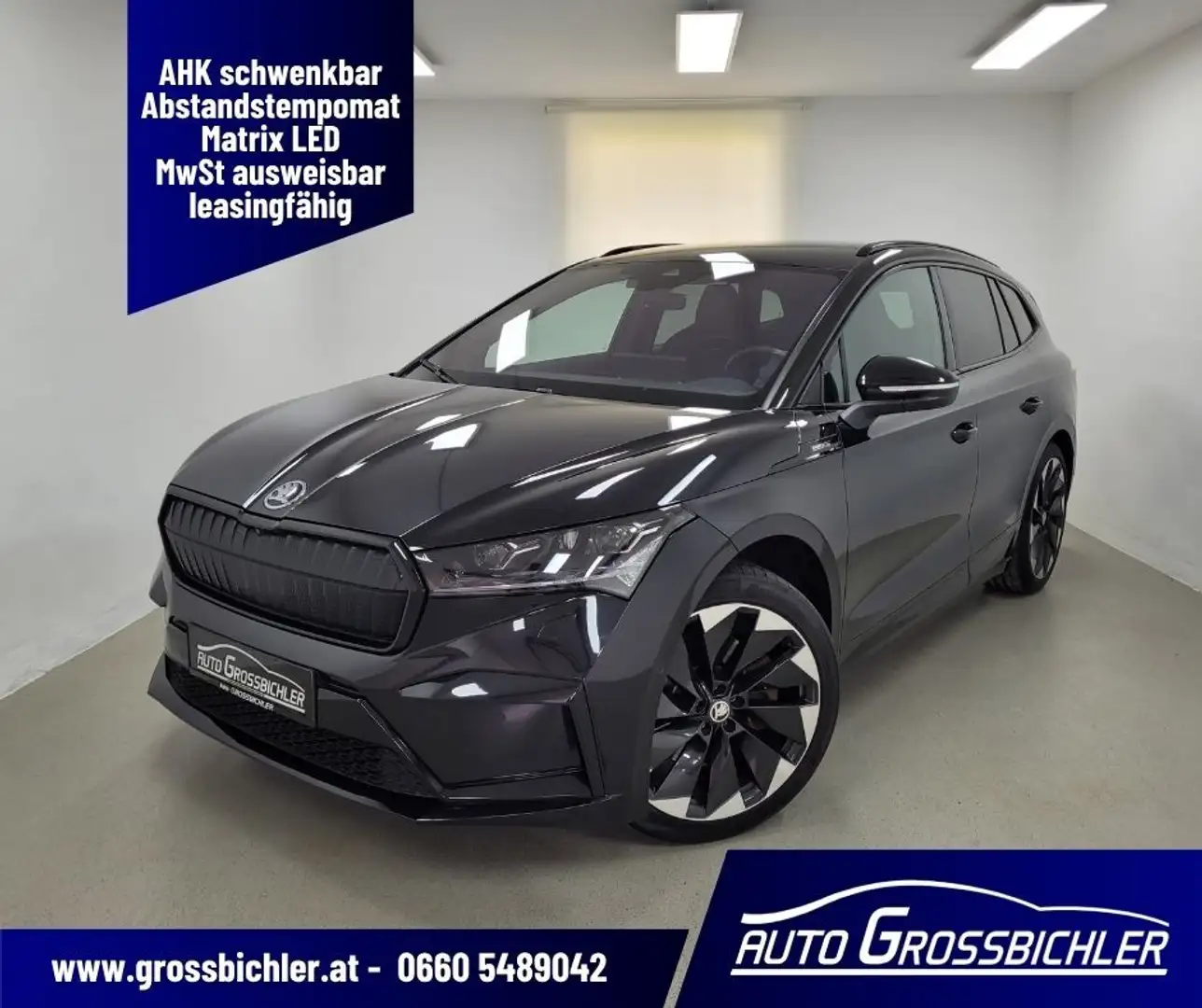 Skoda Enyaq iV80 82kWh Sportli AHK,Leasingf, Mod.23,Matrix Schwarz - 1